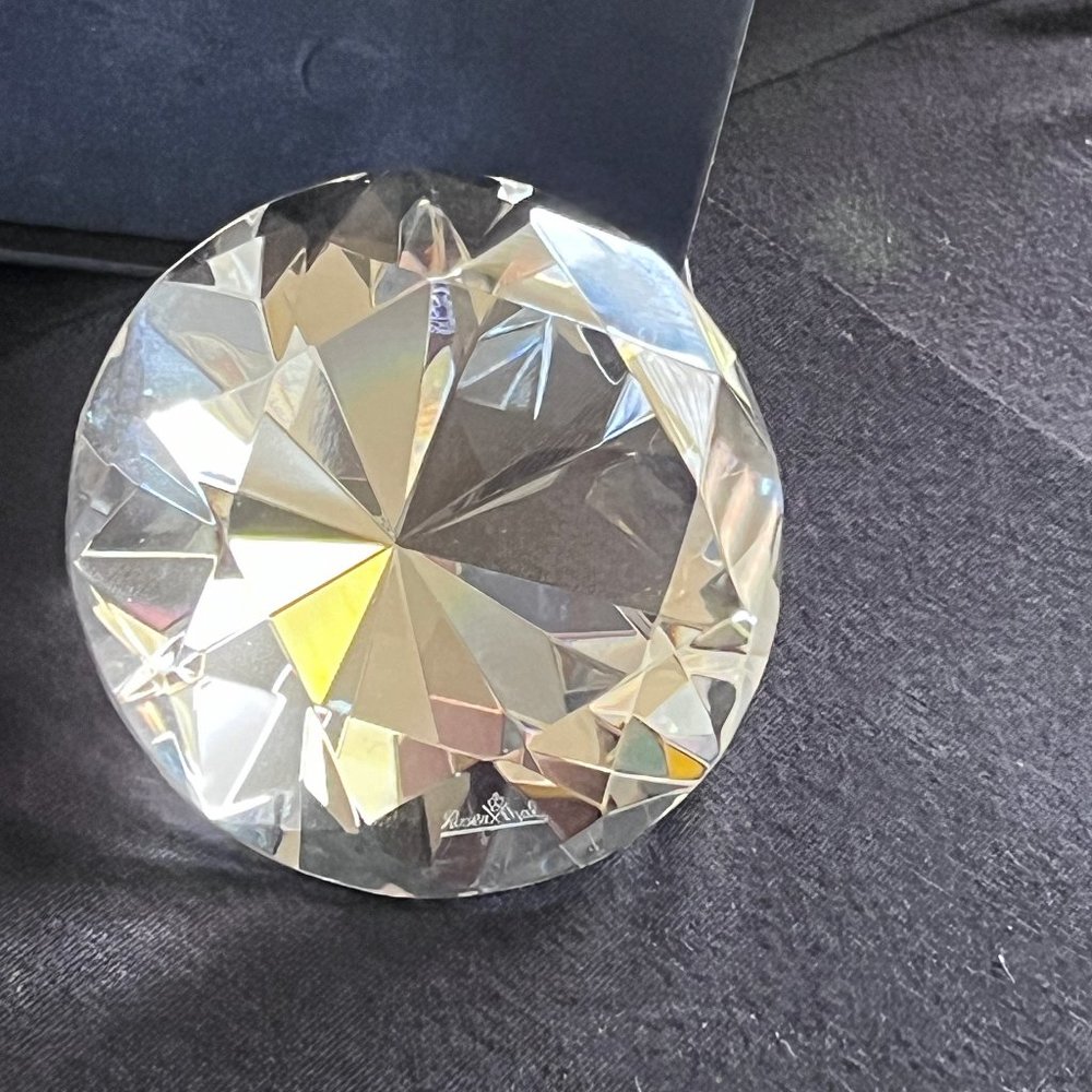 Crystal paperweight Rosenthal Diamond 💎 shaped in original box - Picture 4 of 4